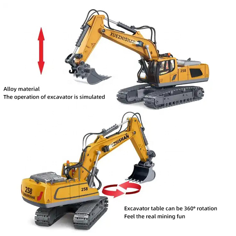 AiJH 1:20 RC Excavator Toys Bulldozer Engineering Rremote Control Construction Vehicle Alloy Excavator RC Truck Toys