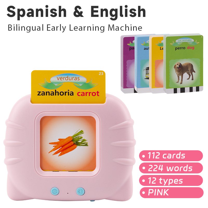Multi Languages Montessori Kids Flash Card Reader Toddler Early Learning Machine Toys Talking Flash Cards Device With Music