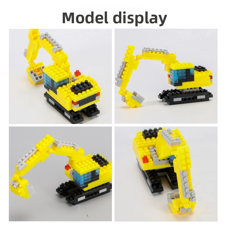 Building Blocks Bagged Cross-border Traffic Engineering Vehicle Excavator Racing Car Micro-Particle Educational Toy ABS Set