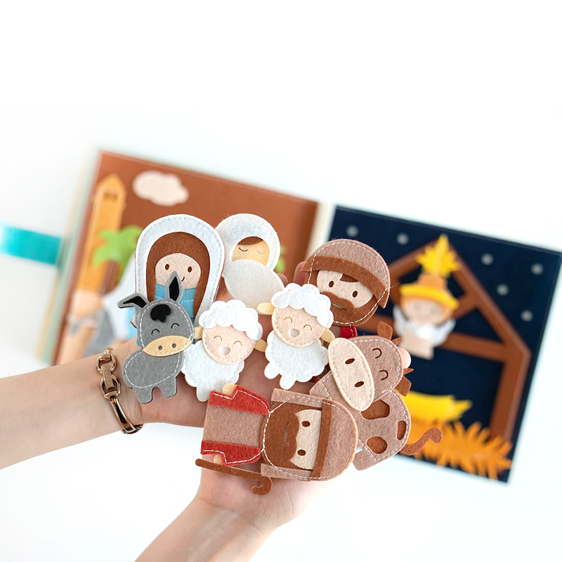 Custom Factory OEM Baby Montessori Felt Activity Busy Book Bible Story Toddlers Kids Sensory Quiet Time Educational Toys