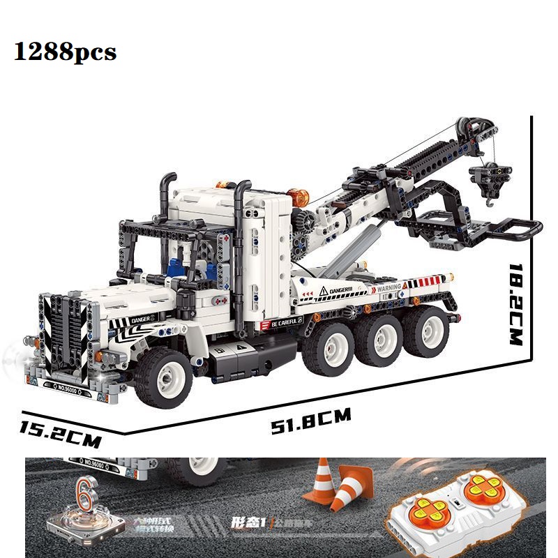 GULY 96000 Construction Toy Trailer Truck Tractor Engineering Vehicle Building Blocks Assembly Kit