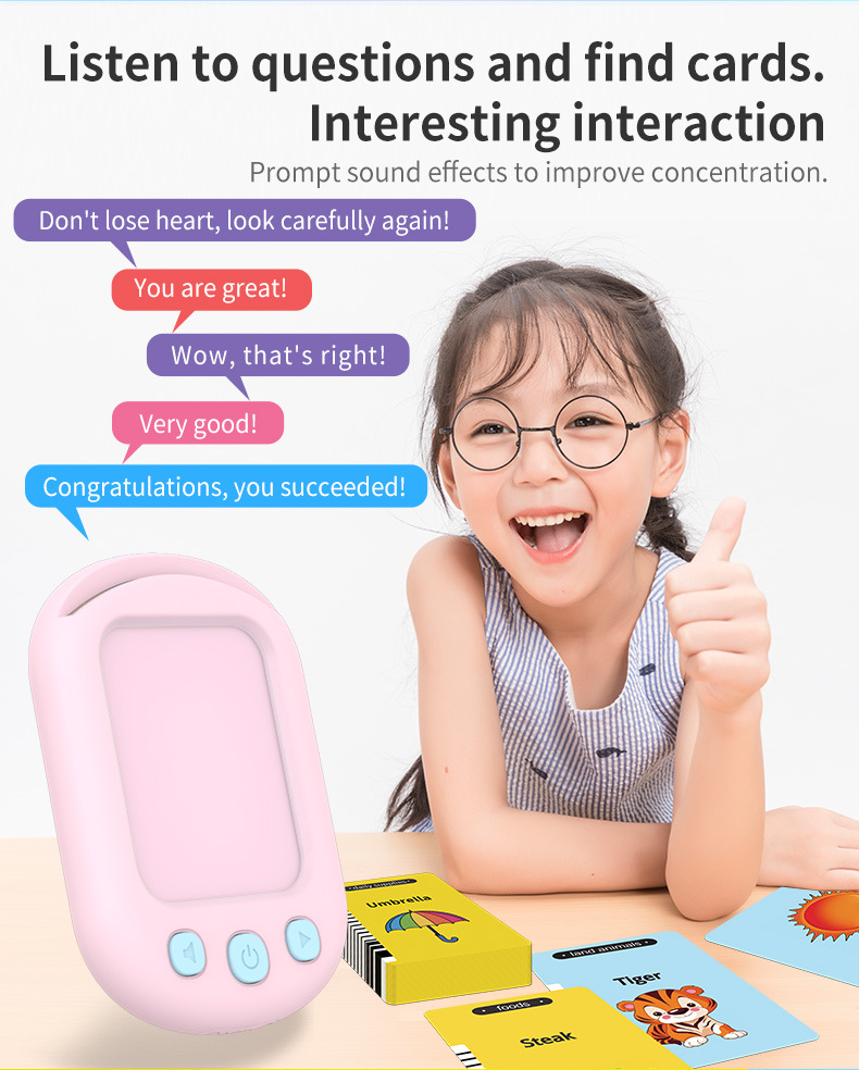 Montessori Language Learning Pocket Speech Therapy Autism Playthings Sensory Educational Talking Flash Cards with 112 Cards