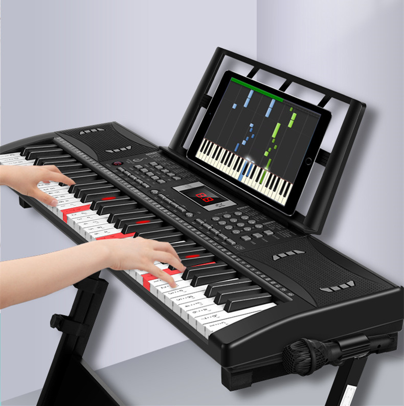 Toy Music Keyboard 61 Keys Digital Keyboard Electronic Organ Toy Musical Instruments Portable Microphone Keyboard On Sale