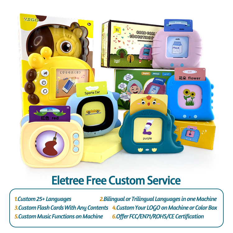 Children Personalizzate Talking Dutch Ingles German Language Learning Toys Big Flashcard for Baby