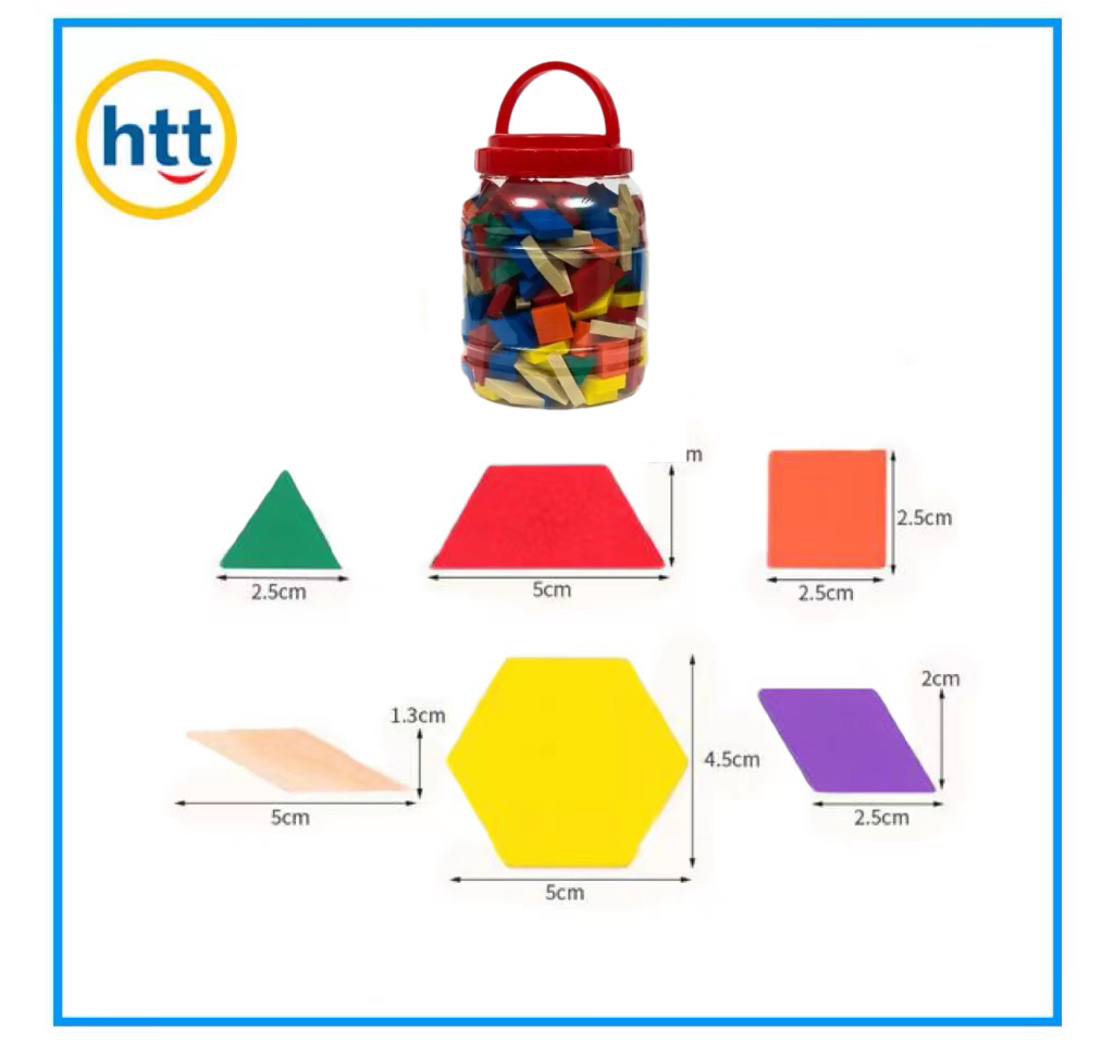 Wholesale Plastic Mathematics 6 Shape Geometry Pattern Blocks, Math Toy, Kids Learning Toy China Htttoys Manufacturer
