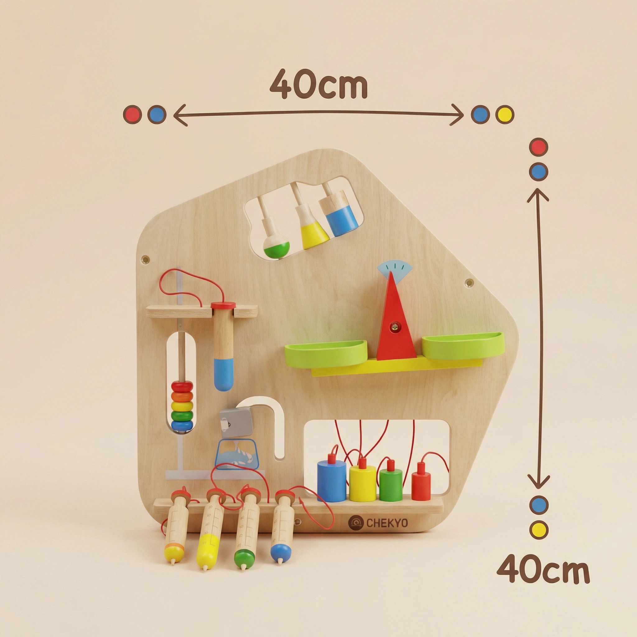 Wooden Montessori STEM Chemistry Lab Educational Toy for Kids 2-13 Years-Safe Non-Toxic Space-Saving Science Experiment