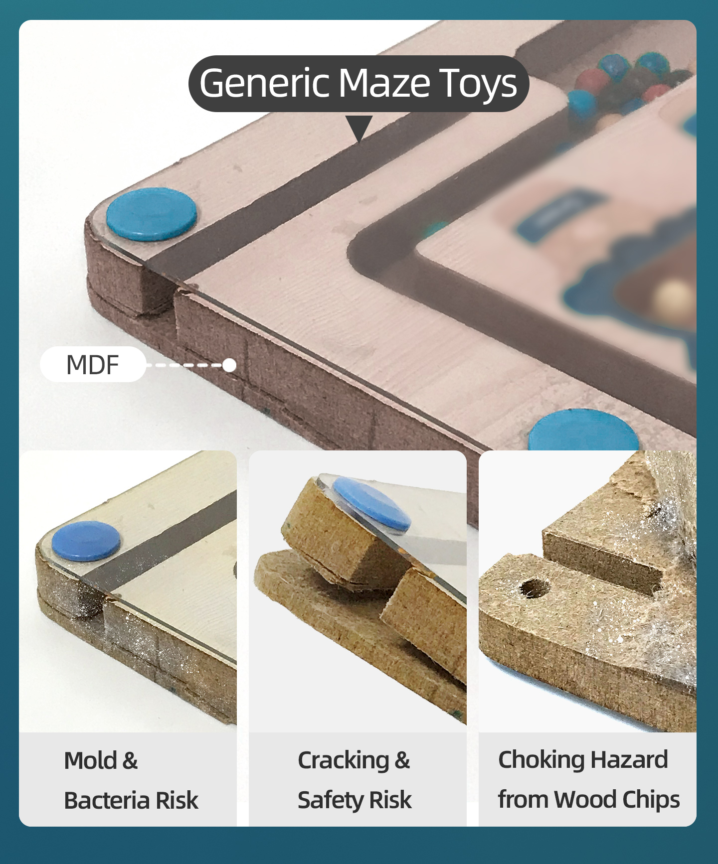 Wooden Montessori Educational Toys for Toddlers 1-3 Years Sensory Number Shape Magnetic Maze