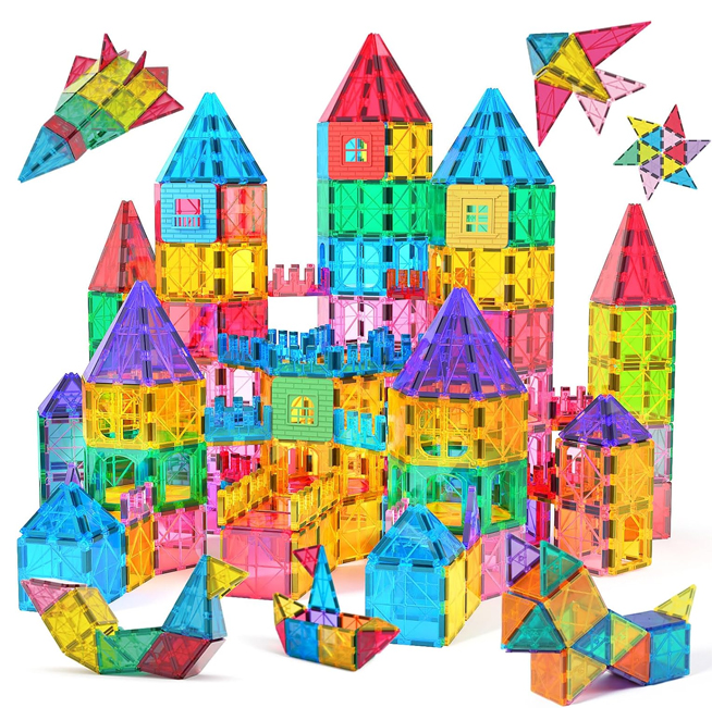 60PCS Magnetic Construction Blocks Toy Plastic Magnetic Tiles Building Educational Toys Magnetic Construction Blocks