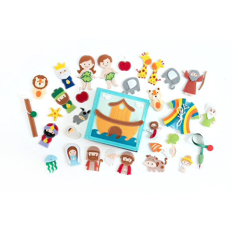 Custom Factory OEM Baby Montessori Felt Activity Busy Book Bible Story Toddlers Kids Sensory Quiet Time Educational Toys