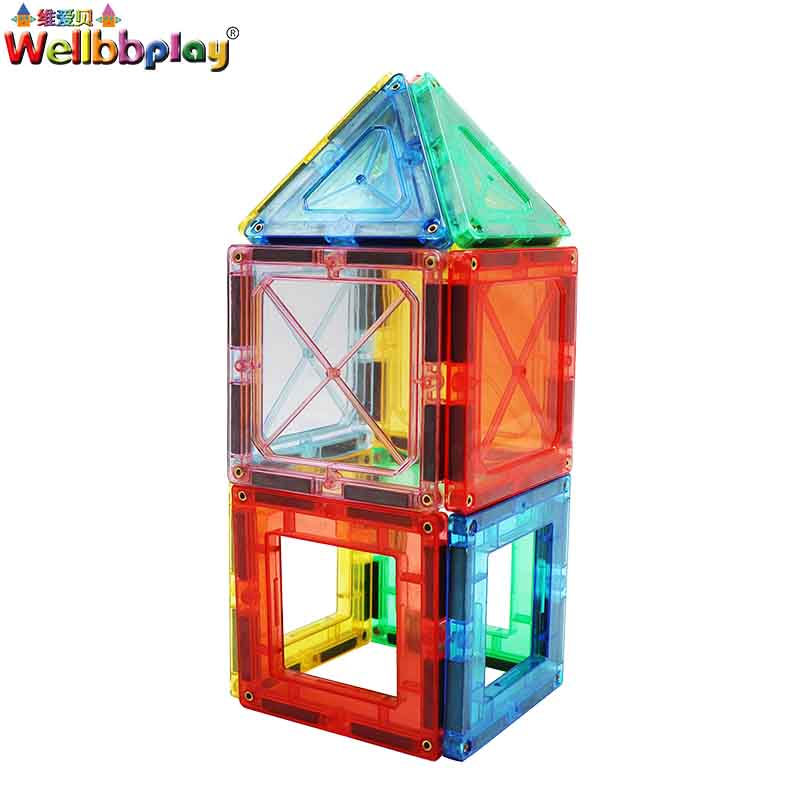 32PCS Early Learning Plastic Magnetic Tiles Building Magnet Block Set Toy Educational Construction Model Toy