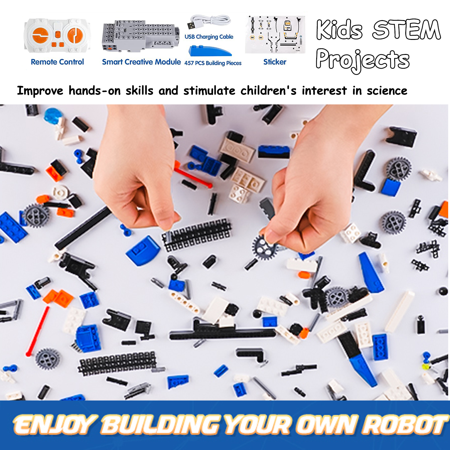Children Build Code Robot Science Project Kit STEM App-Control Coding Starter Robot Toy for Kids 8+ Ages Challenge