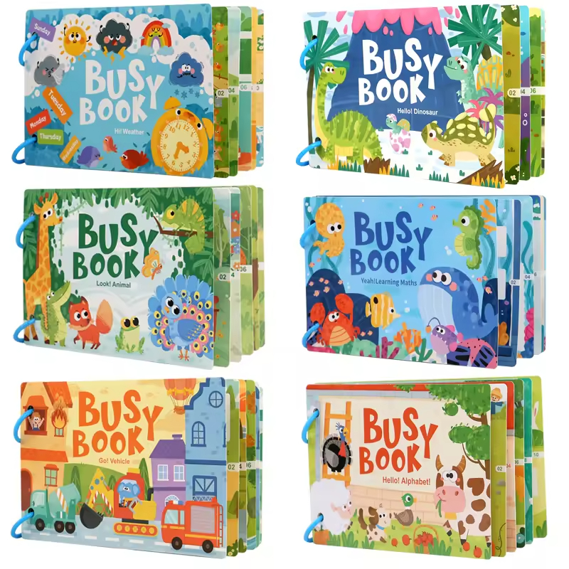 Montessori Inspired Educational Toys Preschool Kindergarten Learning Busy Book With Sticker Activities For Kids Picture Books