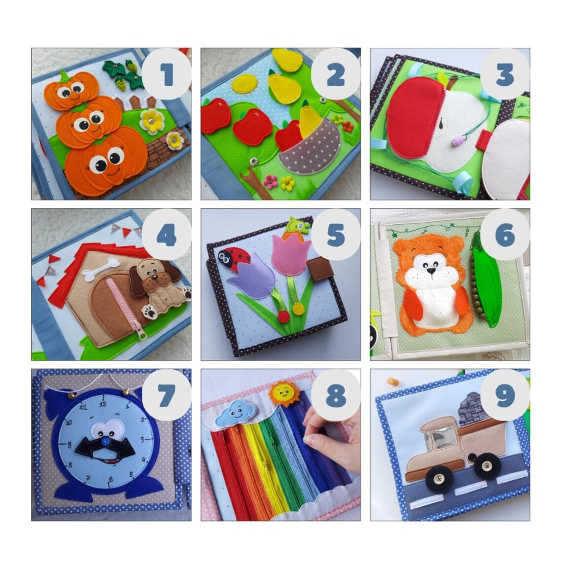 Best Selling Funny DIY Montessori Felt Busy Book Educational Toys for Toddler's Early Learning