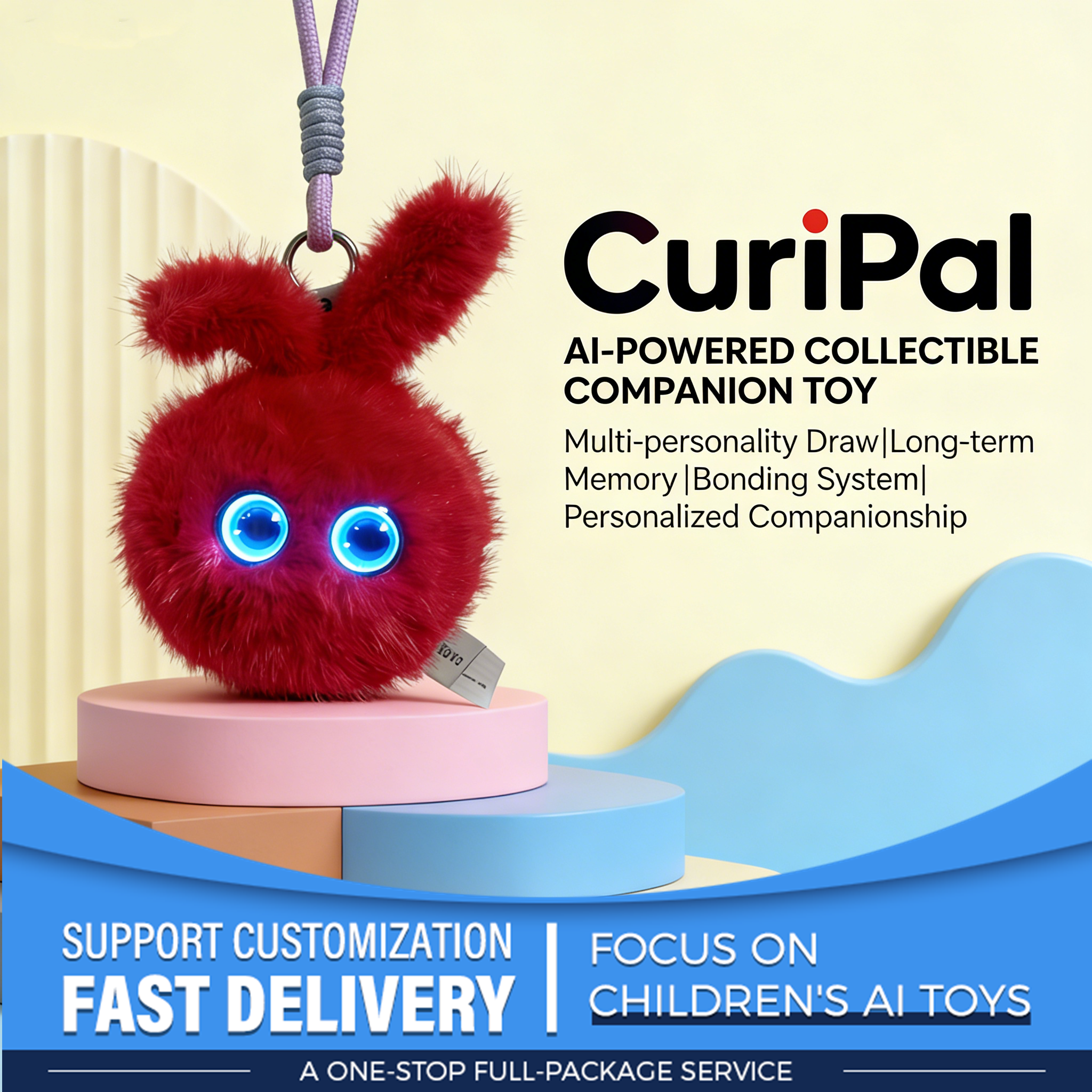 Creative CuriPal AI Plush Toys Emotional Feedback Stuffed Doll for Teens &amp; Adults Sensory Development Comfort Gift Parties