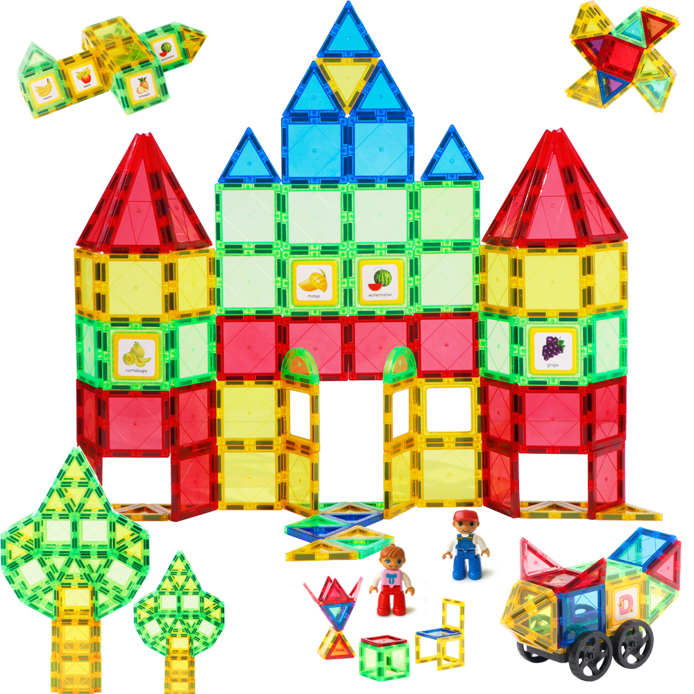 Magnetic Tiles for Kids Ages 3 4 5 6 7 8 Learning Magnet Toys Toddlers Magnetic Building Blocks Educational STEM Christmas Gifts