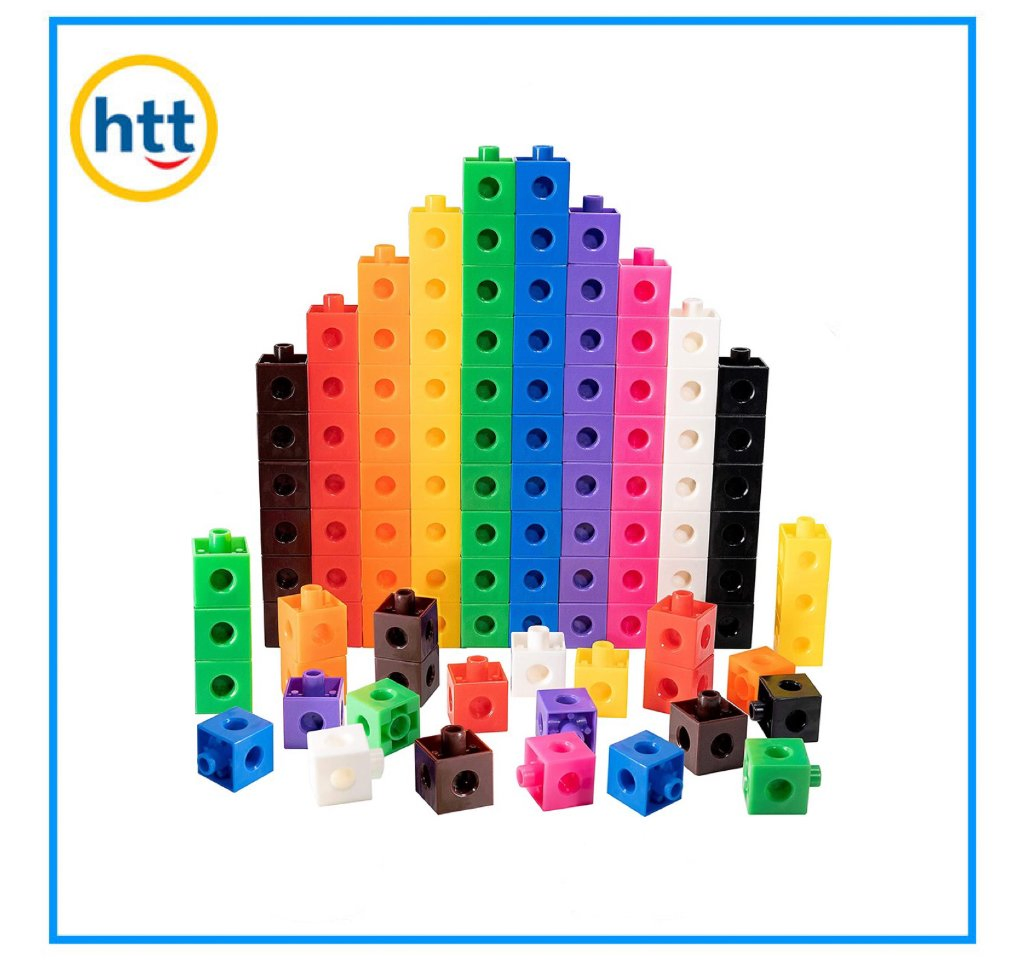 100PCS 10 Colors Multilink Linking Cubes Educational Toy Plastic Kid Toy Mathematics Games Puzzle Toys