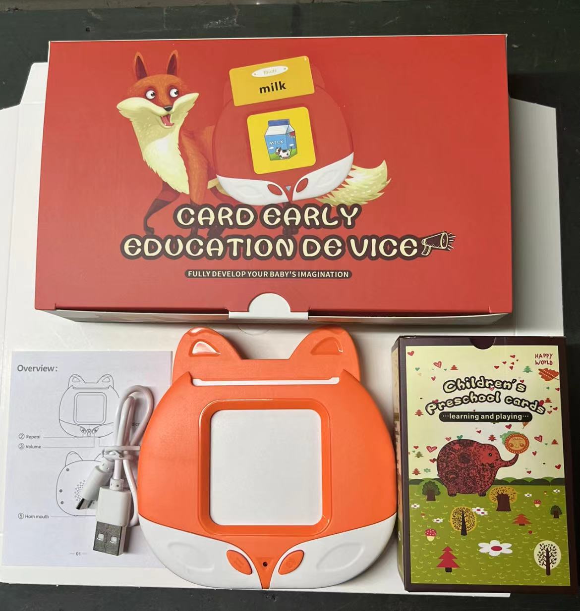 New Children's Educational Enlightenment Toys Alphabet Abc English Arabic French Spanish Talking Flash Cards Plastic 2 4 Years