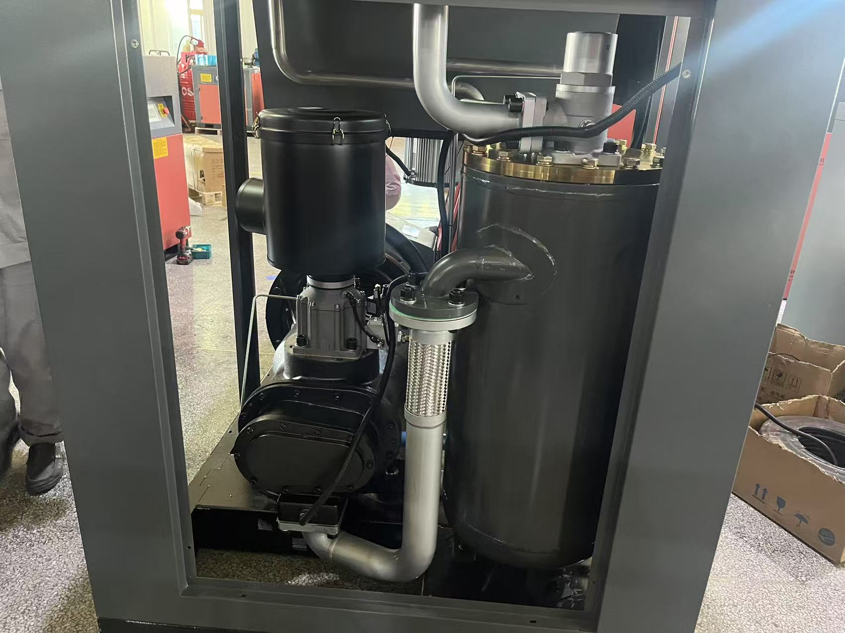 China High Efficiency Direct Drive Industrial 7.5kw ~ 535kw 7/8/10/13bar Stationary Rotary Screw Air Compressor Machine Price Manufacturers, Factories
