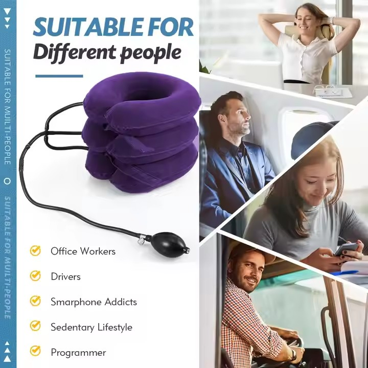 Soft Adjustable Air-Pressure Neck Cervical Collar Tractions Devices for Cervical Vertebra Tractor