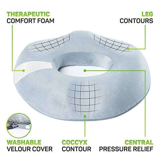 Donut Tailbone Coccyx Cushion Ring Pillow Memory Foam Seat Sofa Cushion Orthopedic Seat Cushion