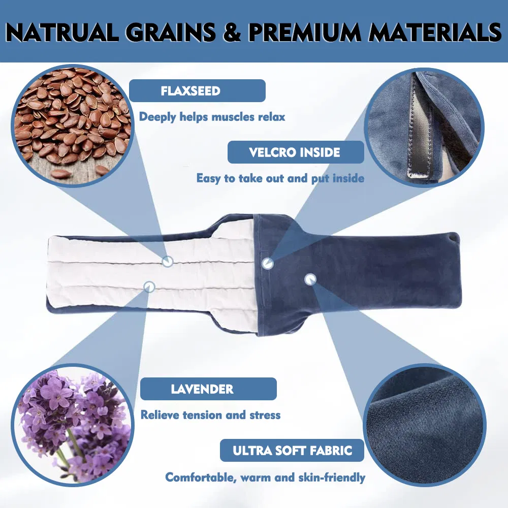 Private Label Microwavable Heating Pads Hot Relaxing Lavender Herbal Aromatherapy Shoulder Weighted Heated Neck Wrap Wholesale