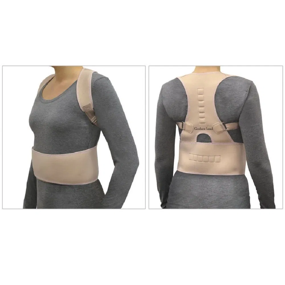 Neoprene Magnetic Back Posture Corrector Brace with Adjustable Belt for Back Correction