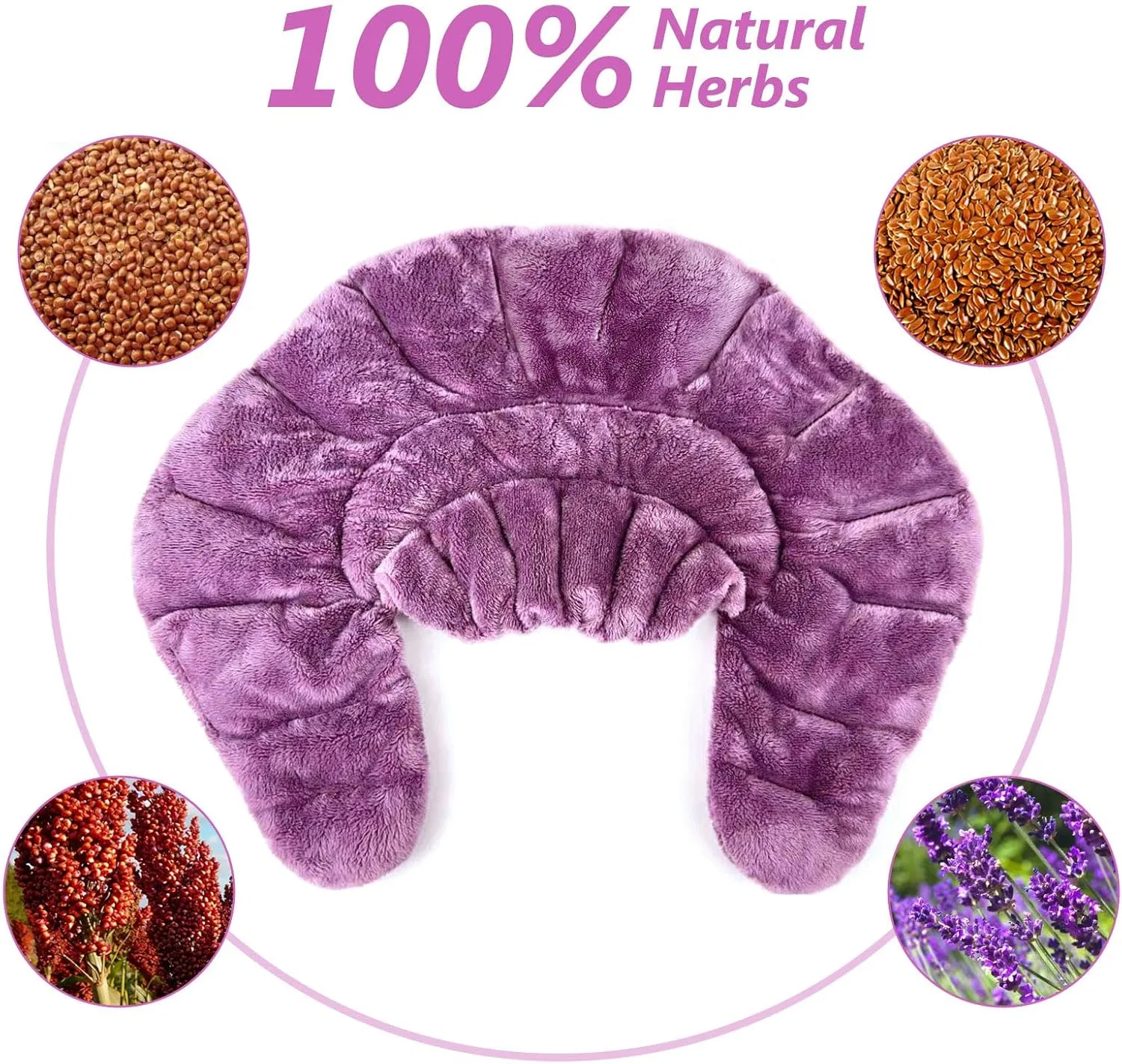 Neck Shoulder Massage Heating Pad Microwavable Moist Heat Aromatherapy Wrap Natural Lavend