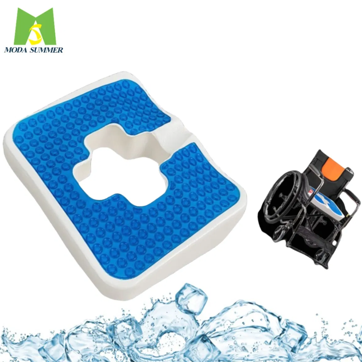 OEM Memory Foam U-Shaped Cooling Gel Seat Cushion Massage Car Office Chair Coccyx Back Tailbone Pain Relief for Long Sitting Gel Cold Cushion