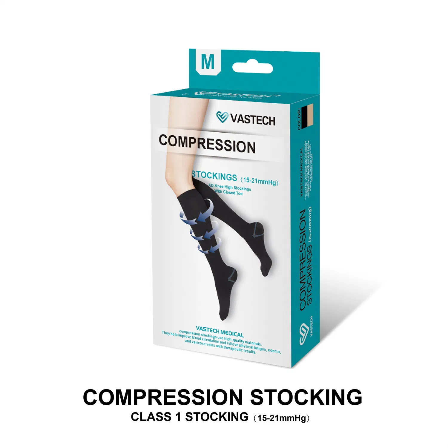 15-25 Mmhg Varicose Veins Athletic Nylon Medical Compression Stocking