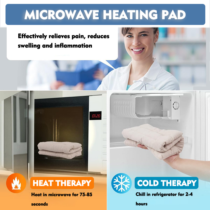 Private Label Microwavable Heating Pads Hot Relaxing Lavender Herbal Aromatherapy Shoulder Weighted Heated Neck Wrap Wholesale