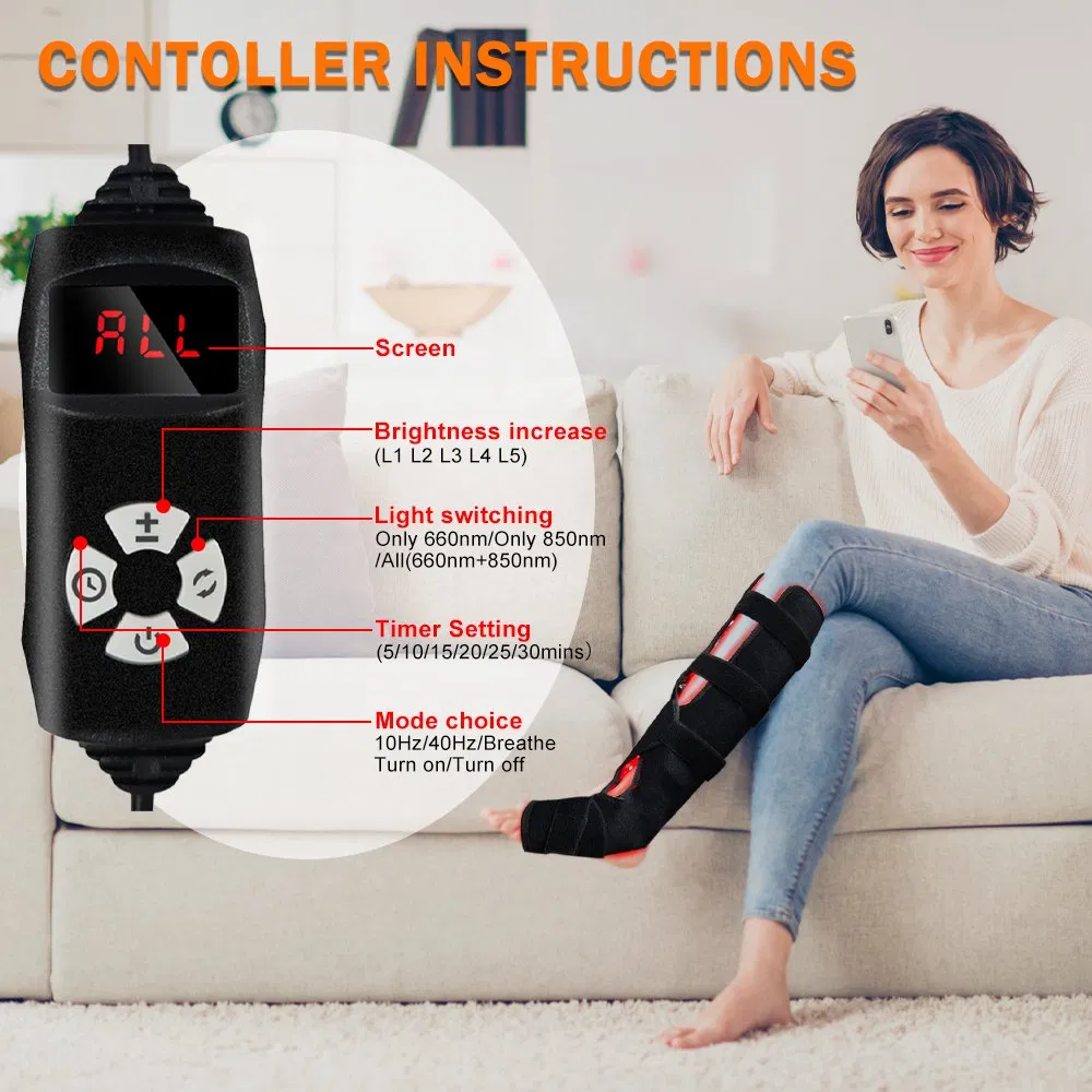 Flexible 660nm 850nm Red Light Therapy Foot Ankle Pain Relief Wrap