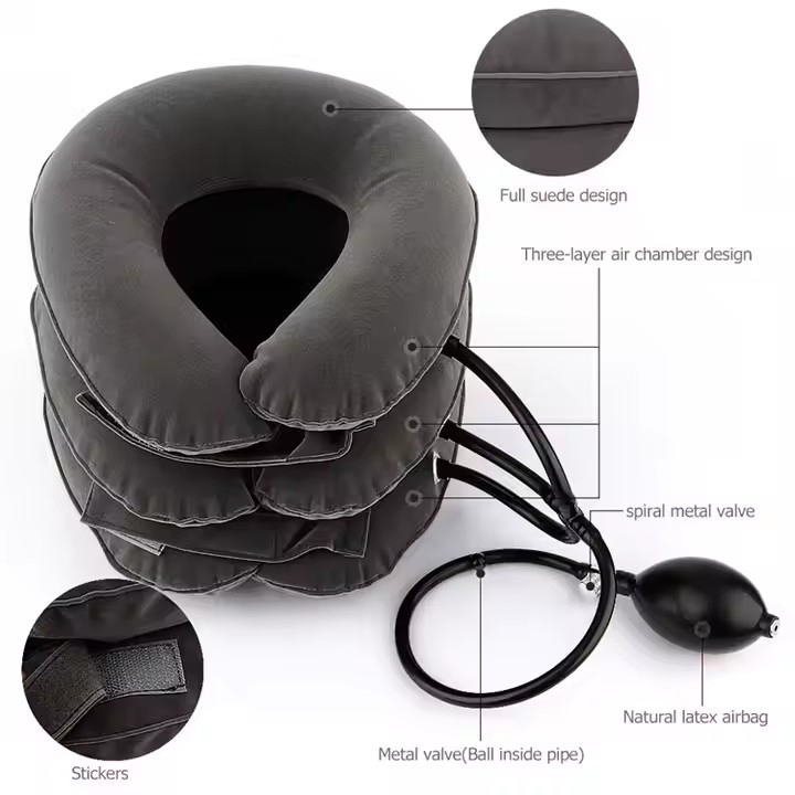 Inflatable Adjustable Neck Stretcher Cervical Neck Traction Device for Instant Neck Pain Relief