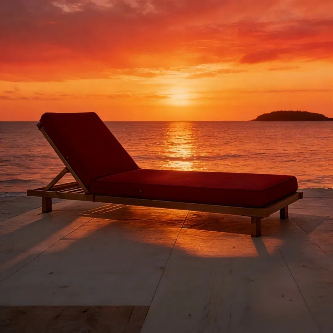 Orthopedic Sun Lounge Pad Contours to Body Shape Providing Support for Back and Joints While Resting