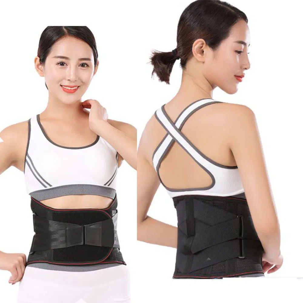 Classic Basic Beige Waist Brace Belt Comfortable Polyester Lower Back Support with Posture Corrector for Clinic Use