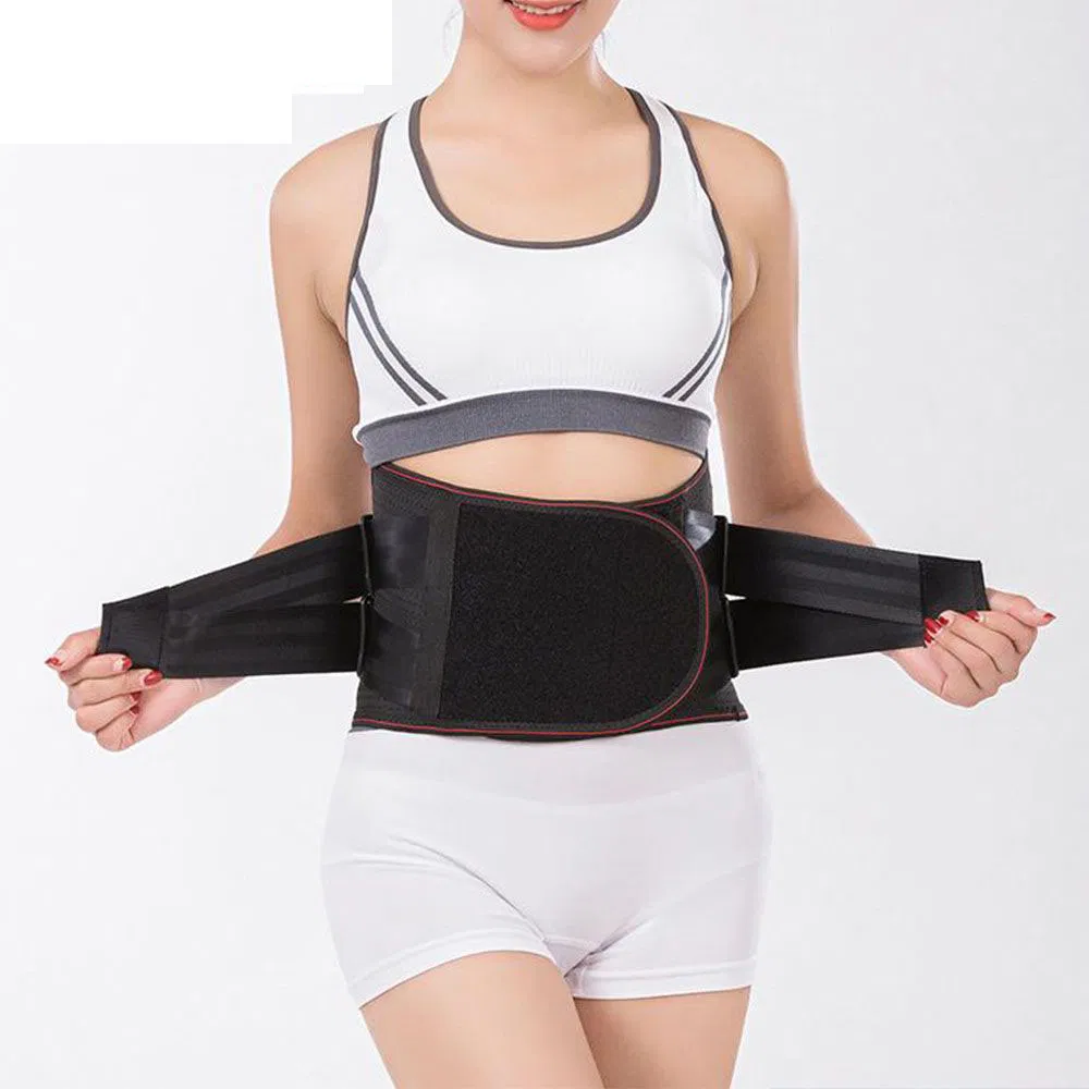 Classic Basic Beige Waist Brace Belt Comfortable Polyester Lower Back Support with Posture Corrector for Clinic Use