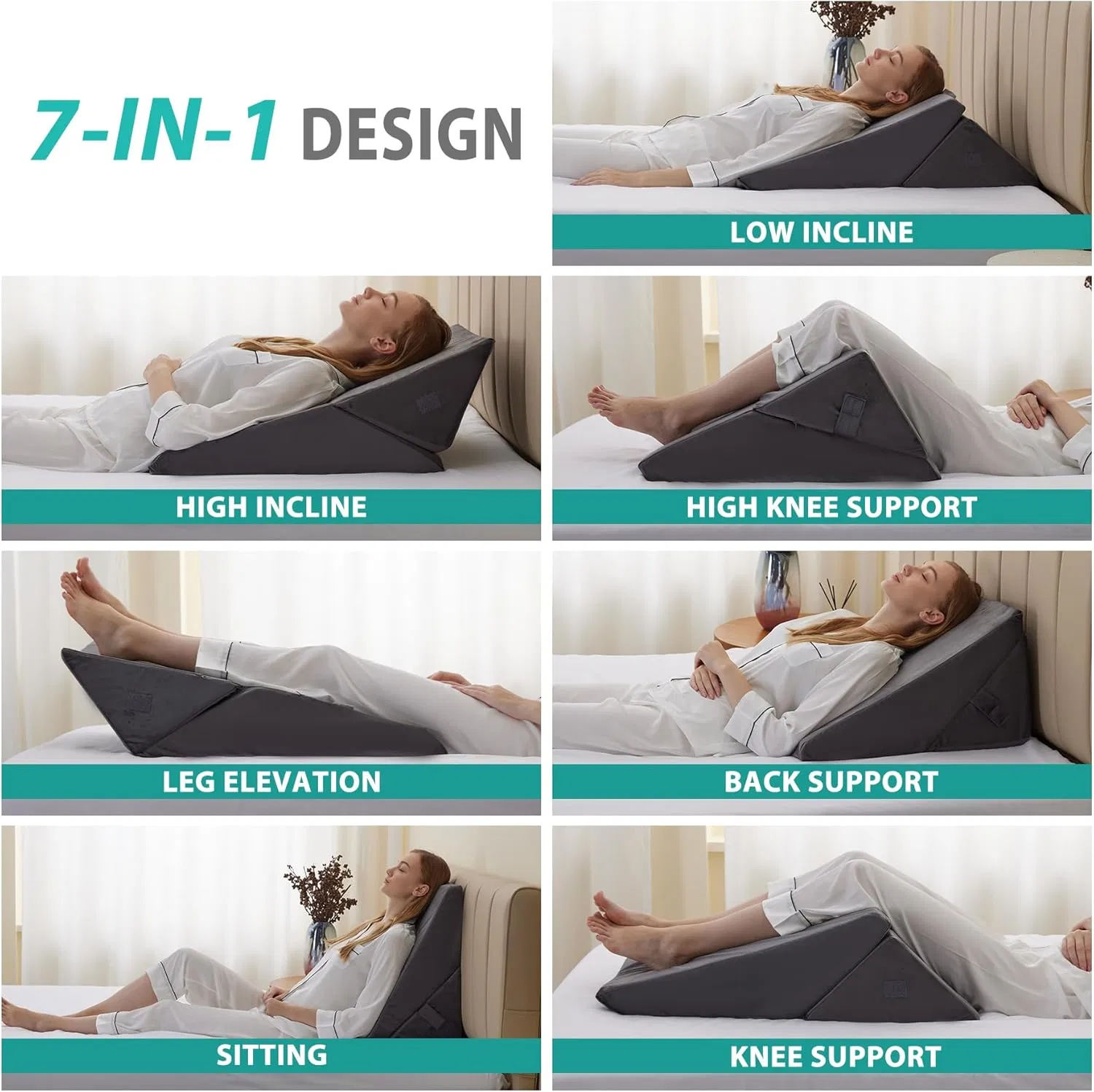 Durable Wedge Pillow Back Positioning Elevation Pillows for Adults