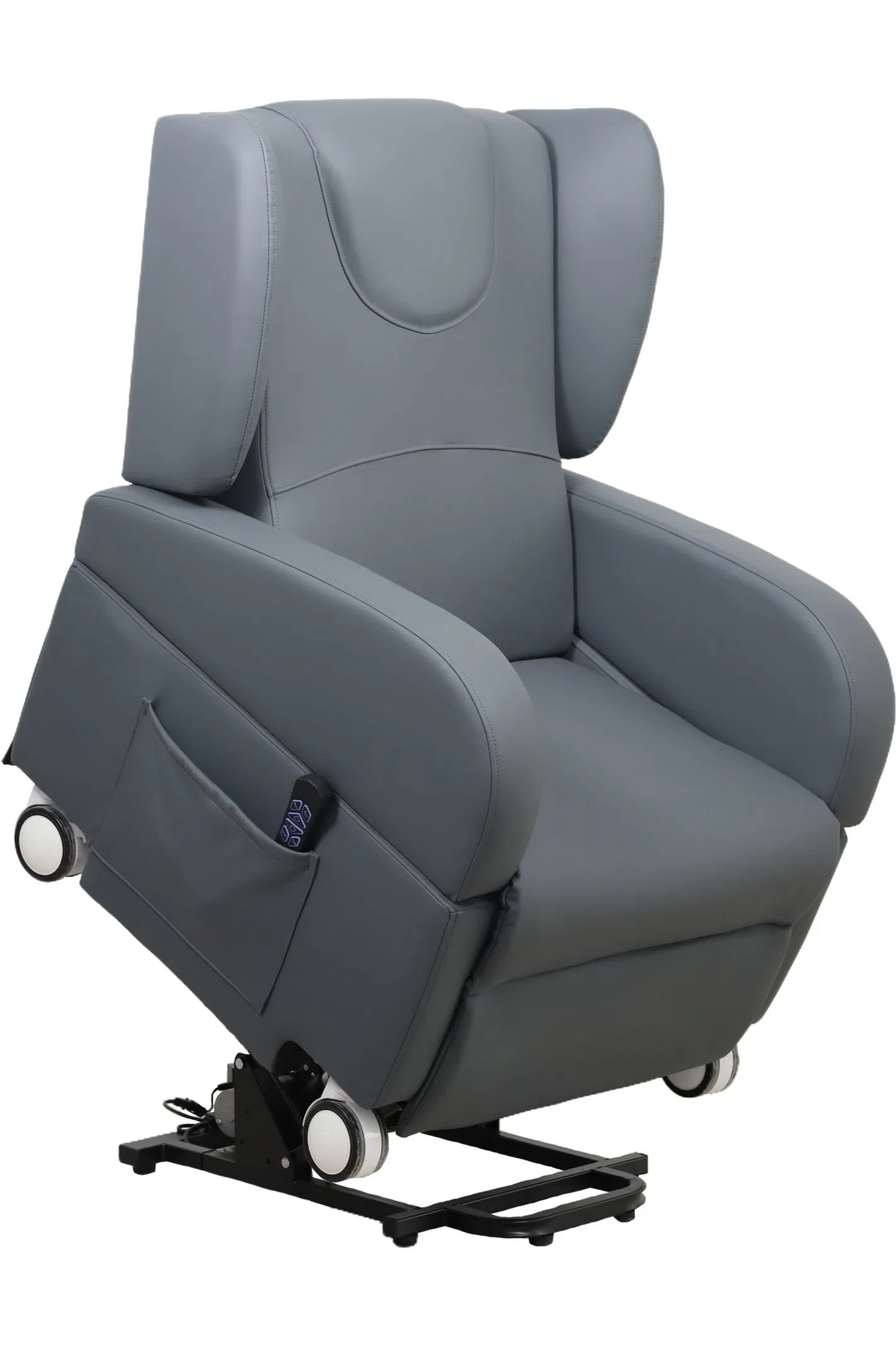 Electric Lift Recliner Chair with Four Wheels Dual Motors Relax Sofa Vibration Massage Heating
