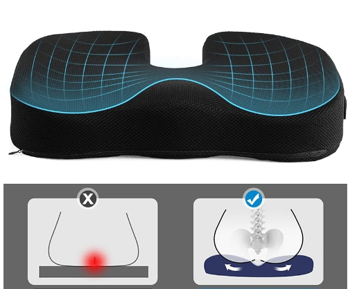 Orthopedic Coccyx Seat Cushion for Tailbone Pain Relief with Removable Cover