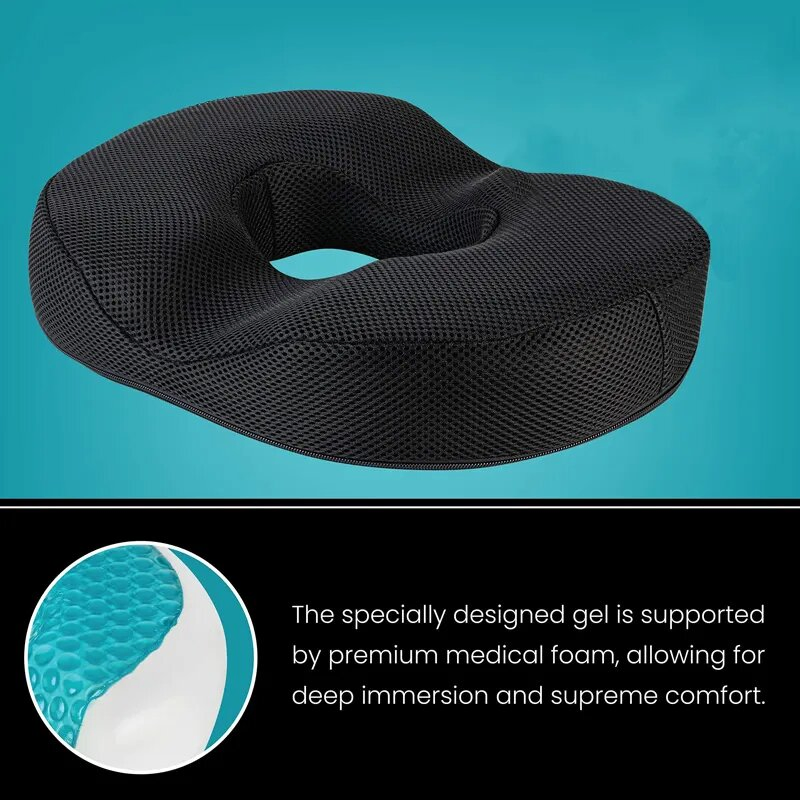 Custom Breathable Donut Pillow Premium Gel Memory Foam Seat Chair Pad