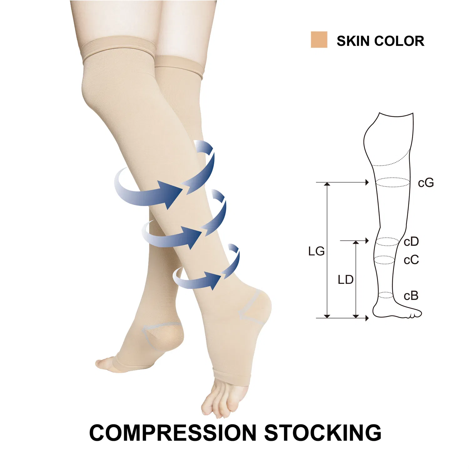 Wholesale Class 2 Varicose Veins Socks Knee High Medical Compression Stockings