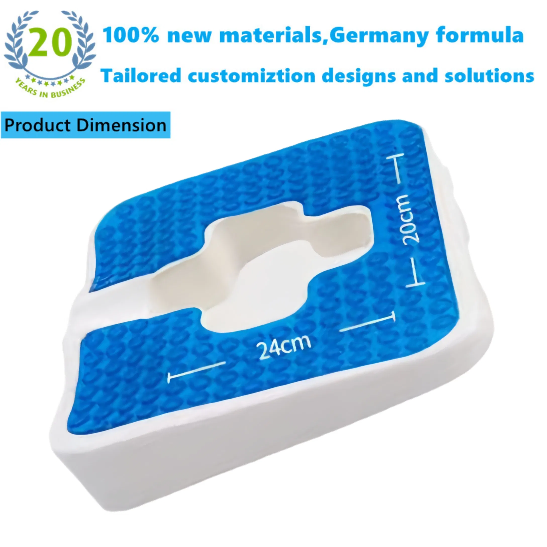 OEM Memory Foam U-Shaped Cooling Gel Seat Cushion Massage Car Office Chair Coccyx Back Tailbone Pain Relief for Long Sitting Gel Cold Cushion