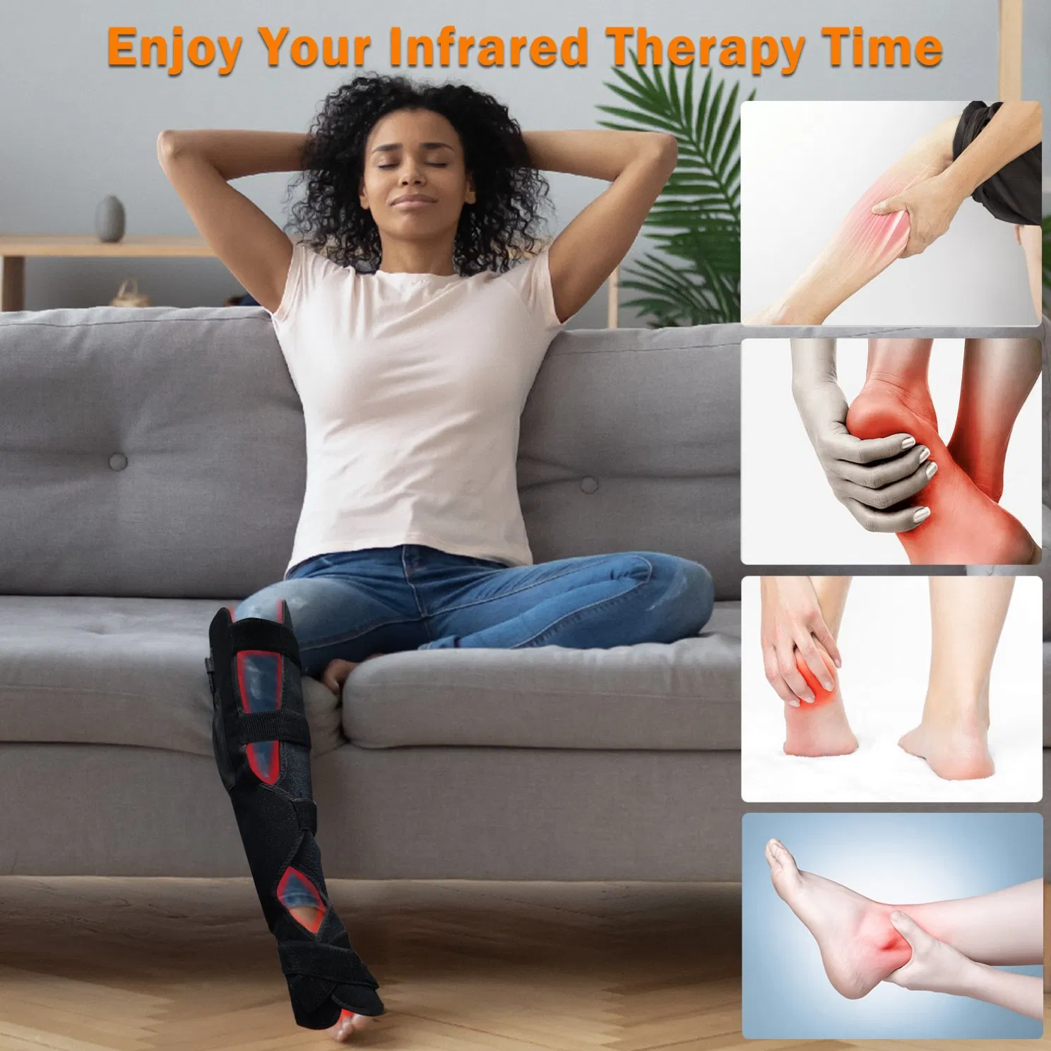 Flexible 660nm 850nm Red Light Therapy Foot Ankle Pain Relief Wrap