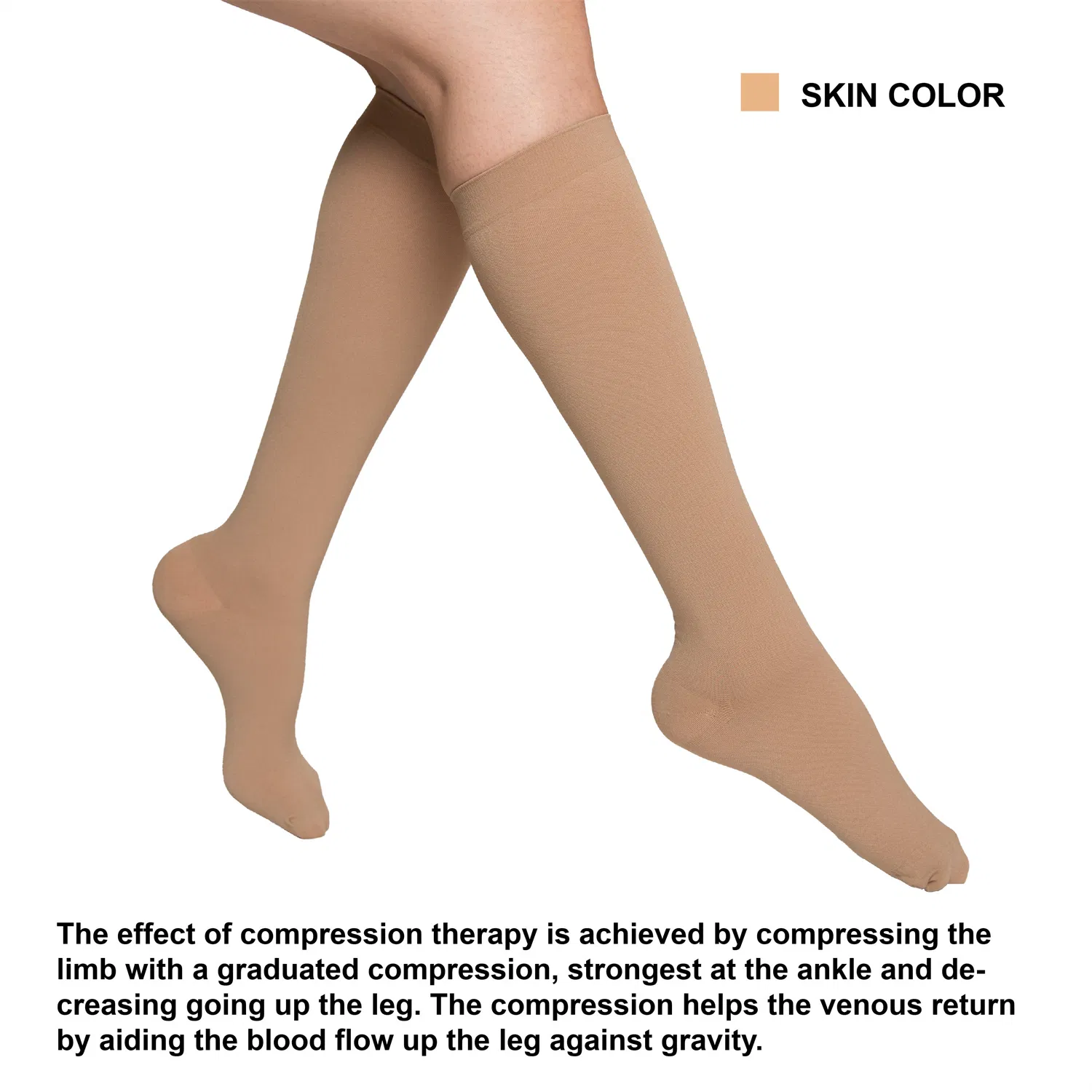 15-25 Mmhg Varicose Veins Athletic Nylon Medical Compression Stocking