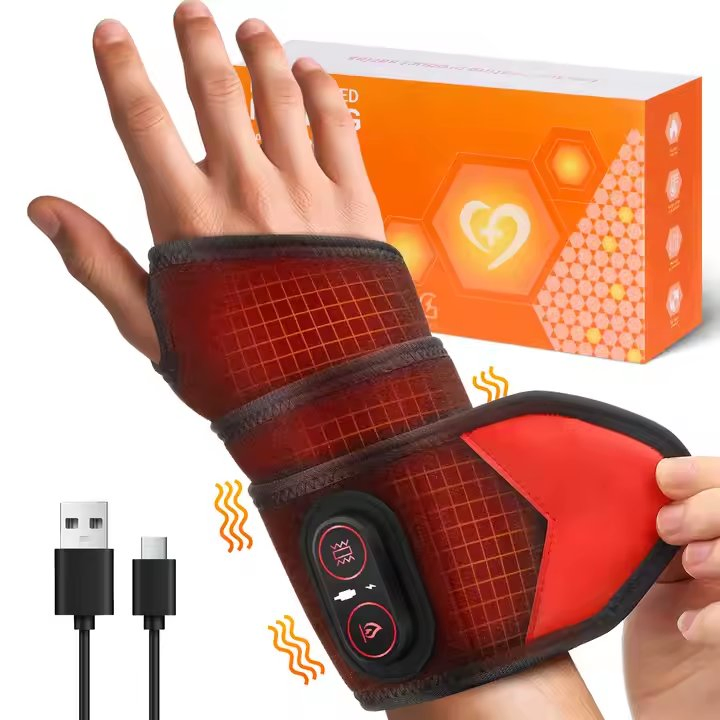 Self-Heating Wrist Band Magnetic Therapy Support Brace Wrap Heated Hand Warmer Compression Pain Relief Belt