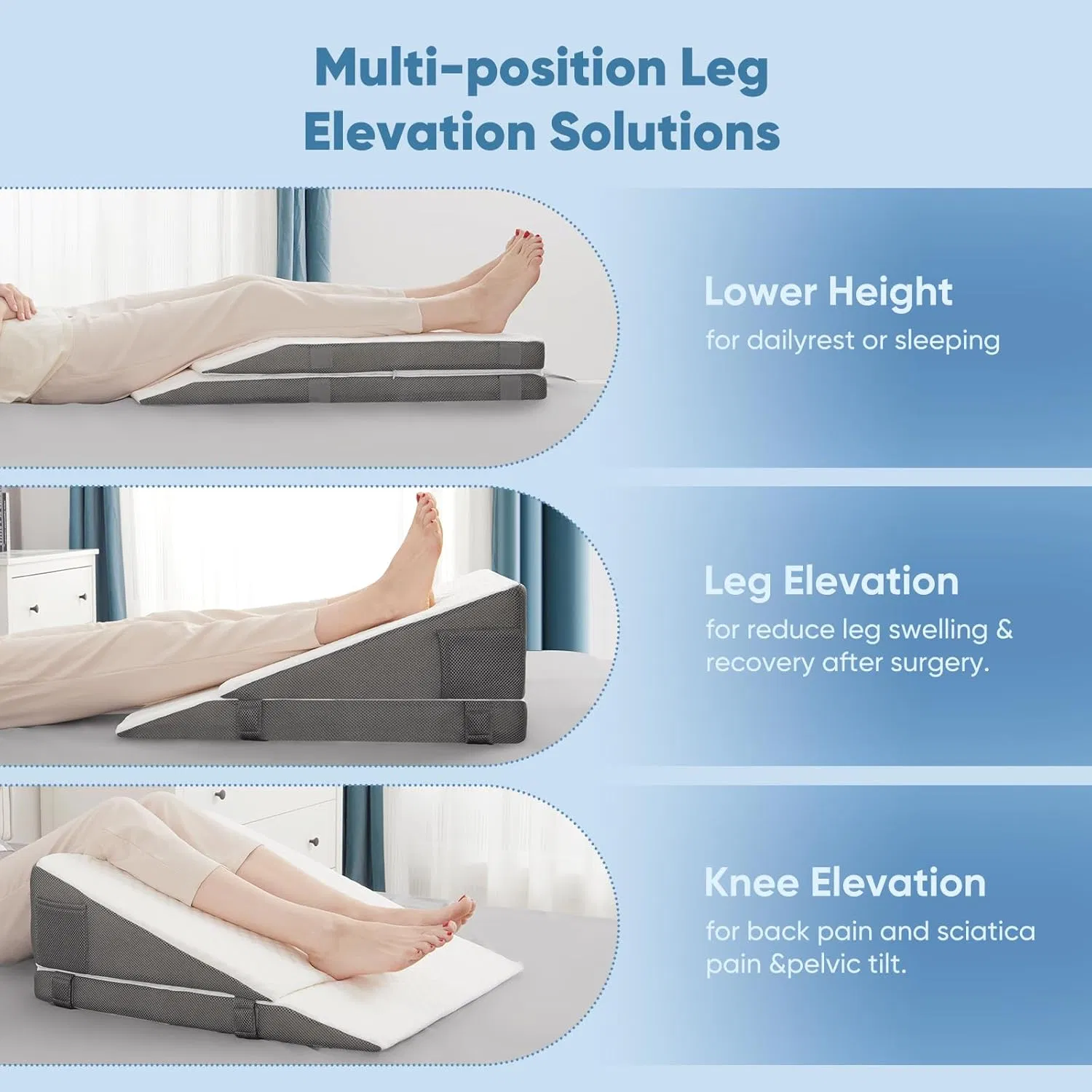 Adjustable Bed Wedge Pillow Backrest Pillow for Whole Body