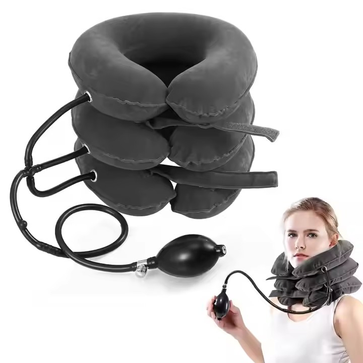 Inflatable Adjustable Neck Stretcher Cervical Neck Traction Device for Instant Neck Pain Relief