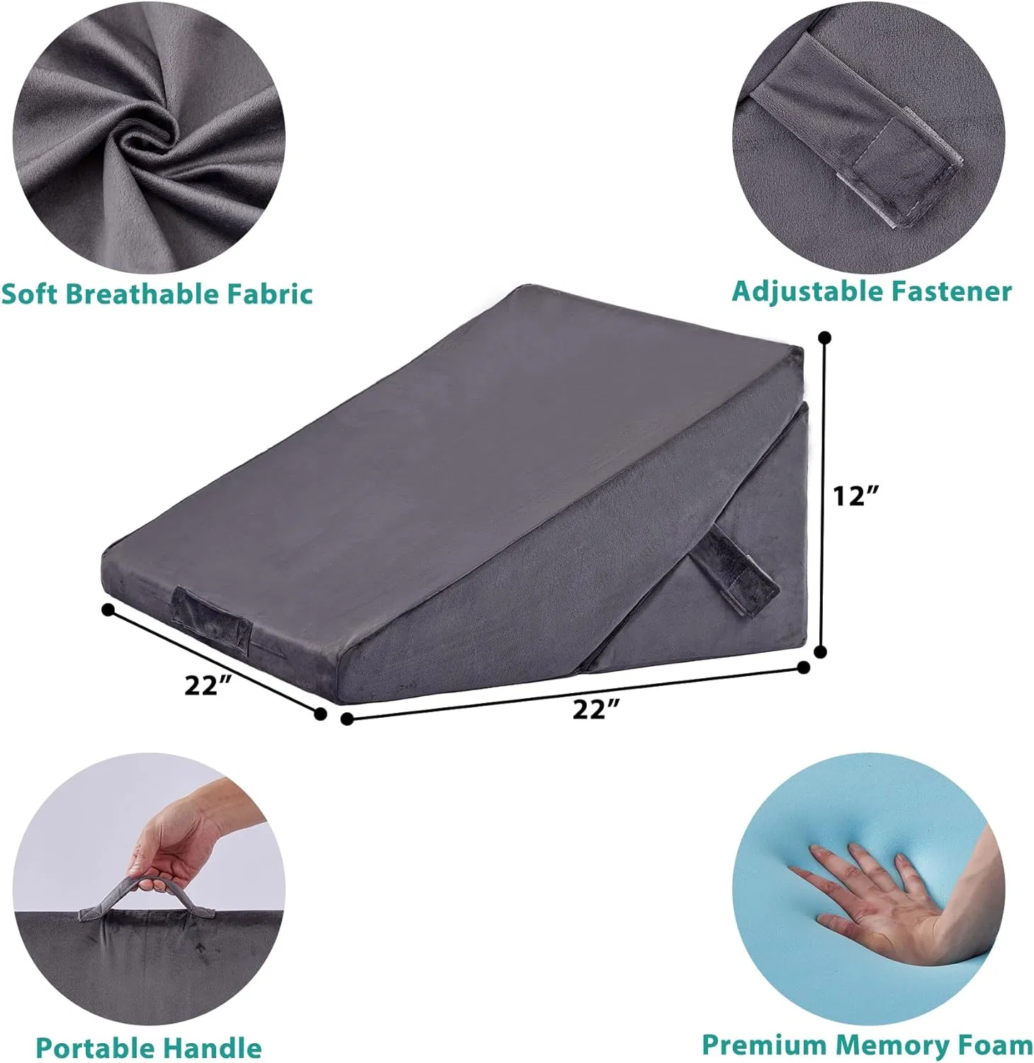 Durable Wedge Pillow Back Positioning Elevation Pillows for Adults