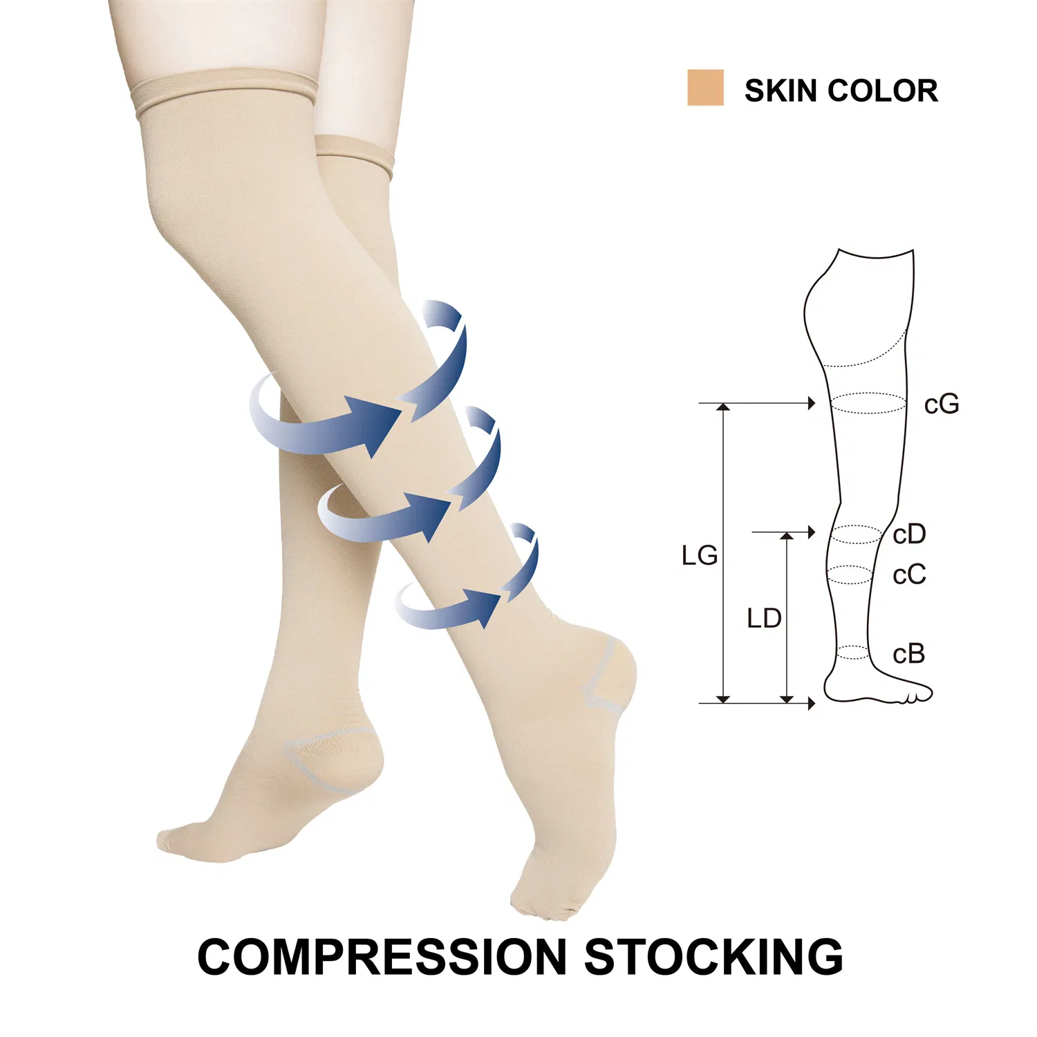 Wholesale Medical Anti Embolism Unisex 23-32 Mmhg Compression Stockings