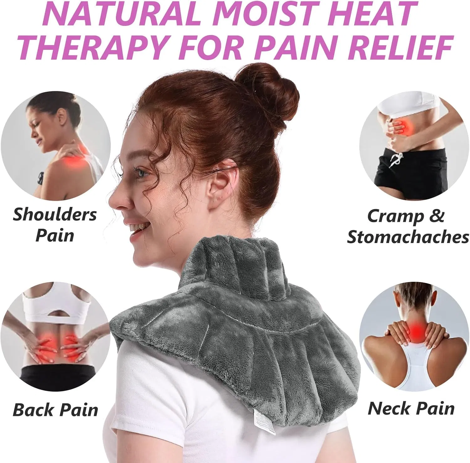 Weighted Neck Warmer Microwave Heated Neck Wrap with Moist Heat