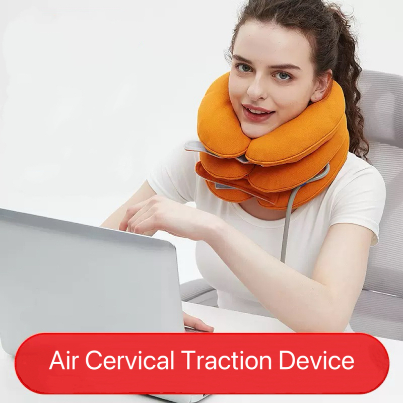 Portable Inflatable Cervical Neck Support Pillow Collar Retractor Stretcher Air Traction Device